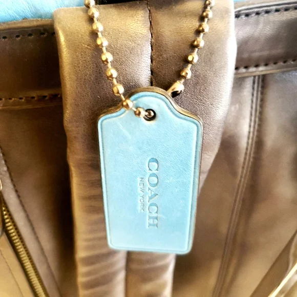 Coach Blue Leather Backpack